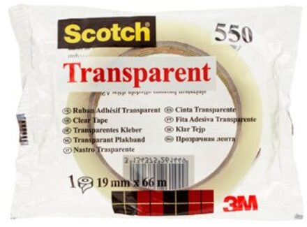 Plakband Scotch 550 19mmx66m transparant