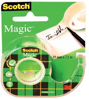 Plakband Scotch Magic 810 12mmx10m onzichtbaar + afroller Geel