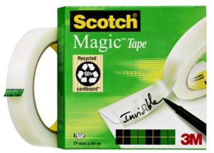 Plakband Scotch Magic 810 19mmx66m onzichtbaar mat Geel