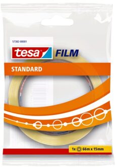 Plakband Tesa film standaard 15mmx66m Transparant
