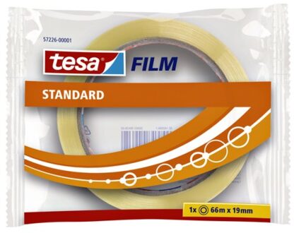 Plakband Tesa film standaard 19mmx66m Transparant