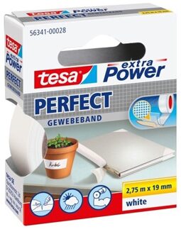 Plakband Tesa textiel 19mmx2.75m wit