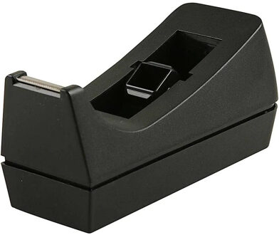 Plakbandhouder - verzwaard - zwart - kunststof - 7 x 17 cm - met afscheur kartels strip