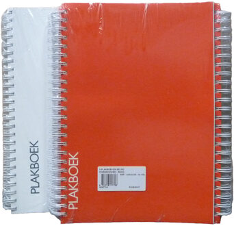 Plakboek dubbelspiraal 5 st. rood of wit