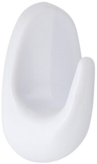 Plakhaakje - 4 x 3 x 7 cm - Zelfklevende ophang haakjes - 1x stuks - kunststof - wit - keuken/bad