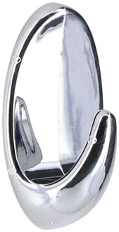 Plakhaakje - 4 x 4 x 7 cm - Zelfklevende ophang haakjes - 1x stuks - kunststof - zilver - keuken