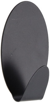 Plakhaakje ovaal - 4 x 3,5 x 7 cm - Zelfklevende ophang haakjes - 1x stuks - RVS - zwart