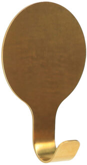 Plakhaakje rond - 1x stuks - goud - 6 x 2,5 x 10 cm - Zelfklevende ophang haakjes - RVS