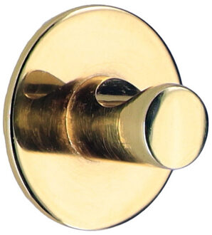 Plakhaakje rond - 1x stuks - goud - Diameter 4 cm - Zelfklevende ophang haakjes - zink