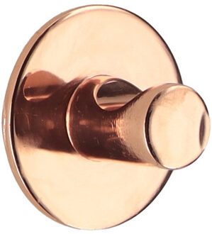 Plakhaakje rond - 1x stuks - koper - Diameter 4 cm - Zelfklevende ophang haakjes - zink