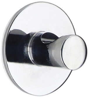 Plakhaakje rond - 1x stuks - zilver - Diameter 4 cm - Zelfklevende ophang haakjes - zink