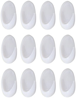Plakhaakjes 12x stuks?- 2 x 2 x 2.5 cm - Zelfklevende ophang haakjes - kunststof - wit - keuken