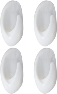 Plakhaakjes 4x stuks?- 3 x 2 x 4,5 cm - Zelfklevende ophang haakjes - kunststof - wit - keuken
