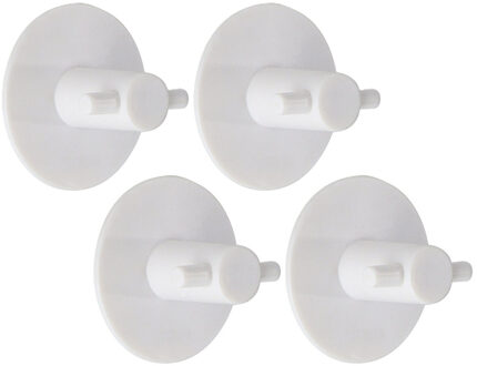 Plakhaakjes rond - 4x stuks?- 5 cm - Zelfklevende ophang haakjes - kunststof - wit