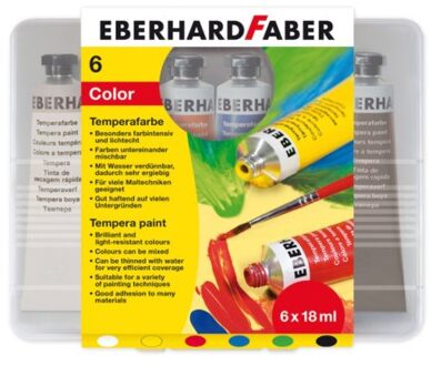 plakkaatverf Eberhard Faber 6 kleuren tube 18 ml Wit