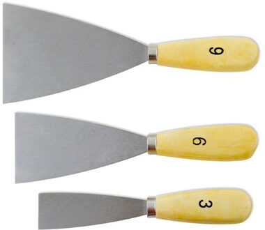 Plamuur messen - 6x - 3/6/9 cm - plamuren - stuken - gereedschap - klussen