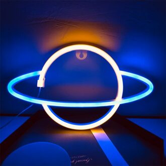 Planeet Neon Sign Light Party Muur Opknoping Led Voor Xmas Etalage Art Wall Decor Neon Verlichting Lamp Usb Of batterij Aangedreven G012BW