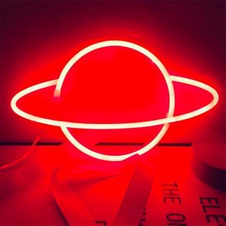 Planeet Neon Sign Light Party Muur Opknoping Led Voor Xmas Etalage Art Wall Decor Neon Verlichting Lamp Usb Of batterij Aangedreven G012R