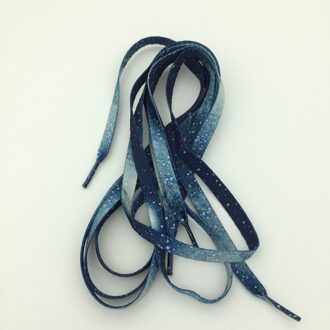 Planeet Serie Schoenveter Platte Katoen Schoen Kant Voor Sneakers Een Paar blauw