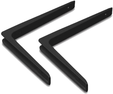 Plankdrager - 14x - aluminium - zwart - 15 x 20 cm - 50 kg