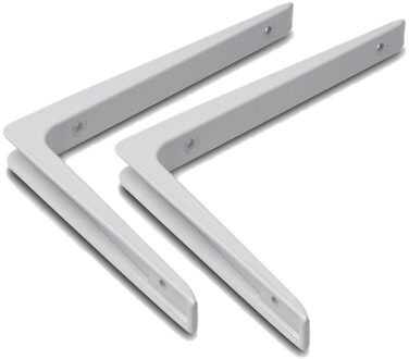 Plankdrager - 4x stuks - aluminium - wit - 15 x 10 cm - 50 kg