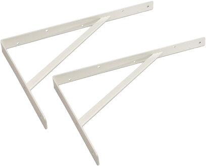 Plankdrager - 8x stuks - staal - wit - 29 x 20 cm - 300 kg - planksteun