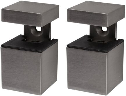 plankdrager clip cube mini geborsteld nikkel