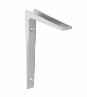 Plankdrager/planksteun - aluminium - gelakt zilvergrijs - H200 x B150 mm - Plankdragers Zilverkleurig