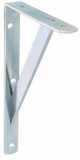 Plankdrager/planksteun van metaal - gelakt zilver - H200 x B125 mm - Tot 320 kg - Plankdragers Zilverkleurig