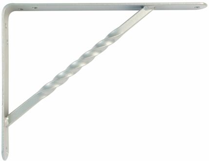 Plankdrager/steun/beugel Spiraal - metaal - zilver - H200 x B150 mm - Tot 225 kg - Plankdragers Zilverkleurig