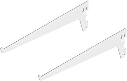 Plankdragers / schapdragers - 2x stuks - wit gelakt - staal - 25 cm - draagvermogen 110 kg - wandpla