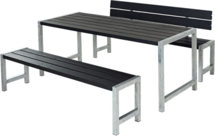 Planken tuinset vuren geimpregneerd - Plankesaet 1 rugleuning zwart 77 x 186 x 72 cm