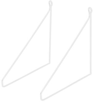 Planksteun driehoek 2 stuks 20x25 cm wit metaal ML design