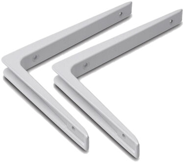 Planksteunen / plankdragers - Set van 8x stuks - wit - gelakt aluminium - 15 x 10 cm - tot 30 kilo