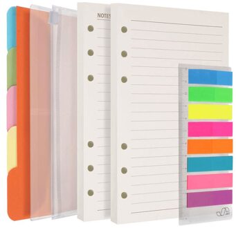 Planner Refill Papier A6 6 Gat Bindmiddel Notebook Vullingen Voor 6 Ring Hervulbare Bindmiddel Journal Planner Organizer Met Zakken