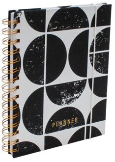 Planner undated spiraal black 20x16 cm Multikleur