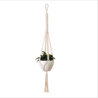 Plant Handgemaakte Macrame Plant Hanger Bloempot Haak Planter Hanger Muur Decor Binnenplaats Tuin Opknoping Mand Room Decor 02