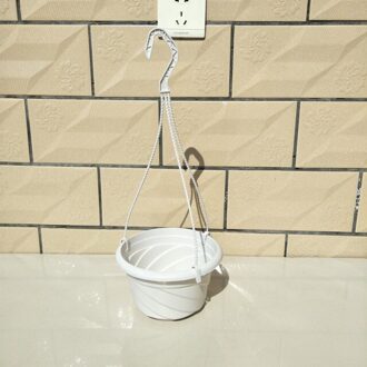 Plant Hanger Duurzaam Bloempot Houder Opknoping Bloemenmand Haak Hanger Plastic Opknoping Planter Huis Tuin Balkon Decoratie wit
