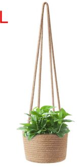 Plant Hangers Touw Opknoping Geweven Planter Mand Decoratieve Vintage Bloempot Pot Houder Voor Thuis Muur Countyard Decor Verkoop 20 15cm solid kleur