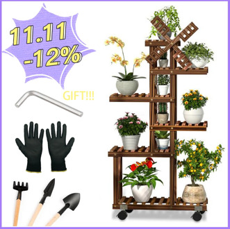 Plant Stands Wood Garden Bonsai Display Plant Shelves Strong Balcony Flower Pot Stand Multi Tier Flower Plant Holder Stand Rack