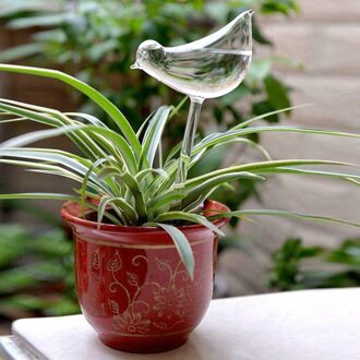 Plant Waterer Self Watering Globes, Vogel Vorm Handgeblazen Helder Glas Aqua Lampen Vazen Decor