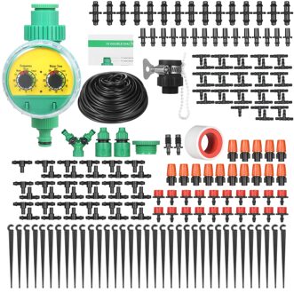 Plant Watering Druppelbuis Kit Diy Water Systeem Met Elektronische Automatische Irrigatie Timer Nozzles Misters Drippers Set1