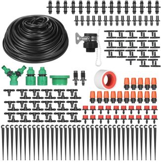 Plant Watering Druppelbuis Kit Diy Water Systeem Met Elektronische Automatische Irrigatie Timer Nozzles Misters Drippers Set2