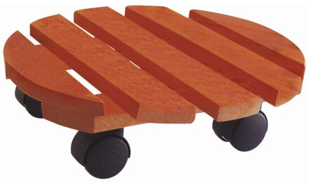 Planten trolley - hout - rond - 30 cm - tot 30 kg - multiroller voor kamerplanten