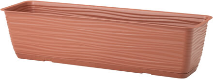 Plantenbak Balustrade - kunststof - terracotta - L80 x B17 x H14 cm - met opvang schotel
