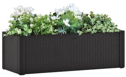 Plantenbak hoog zelfbewateringssysteem 100x43x33 cm antraciet Grijs