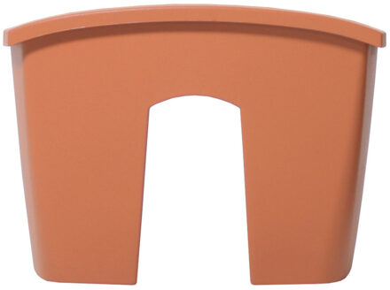 Plantenbak - railing - kunststof - 24x28 cm - terracotta - Plantenpotten Rood