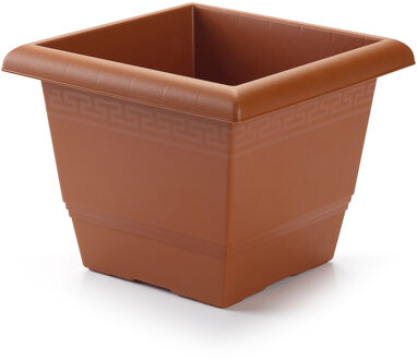 Plantenbak terra cotta vierkant 31 x 31 x 24 cm - Plantenbakken Rood