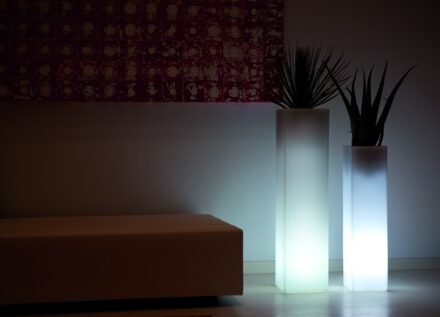 Plantenbak Torre Cuadrada Wit Verlicht