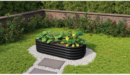 Plantenbak Vita 401 - Zwart - Metaal - 162,1x82,1x40,1cm